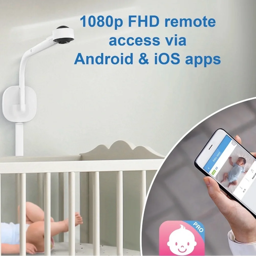 Brand New VTech White Over-the-Crib Smart HD Video Monitor WiFi, and nightlight
